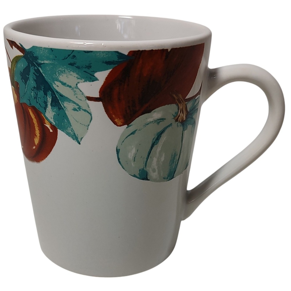 Royal Norfolk Coffee Mug Cup Fall Themed Pumpkin Gourds Leaves Sixteen oz